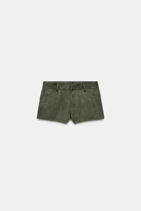 SUEDE EFFECT MINI SHORTS