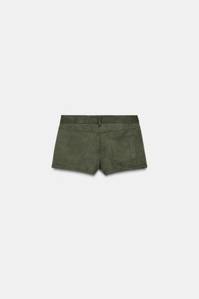SUEDE EFFECT MINI SHORTS