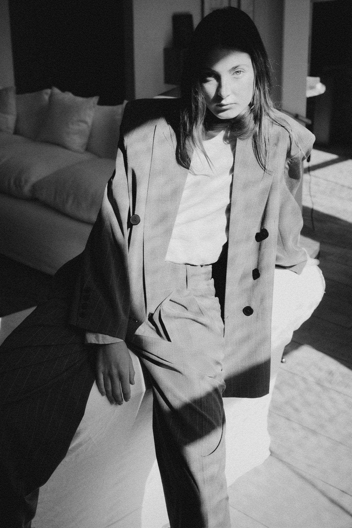 Pleated Button Hem Trousers