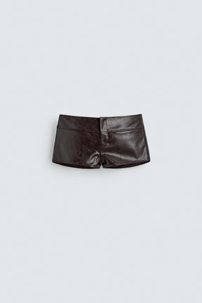 Leather Effect Mini Shorts