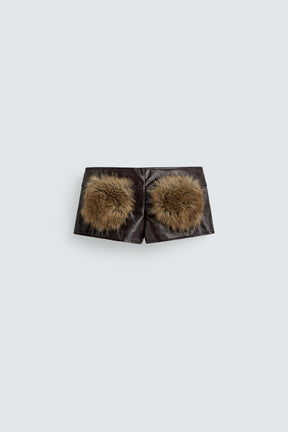 Leather Effect Mini Shorts