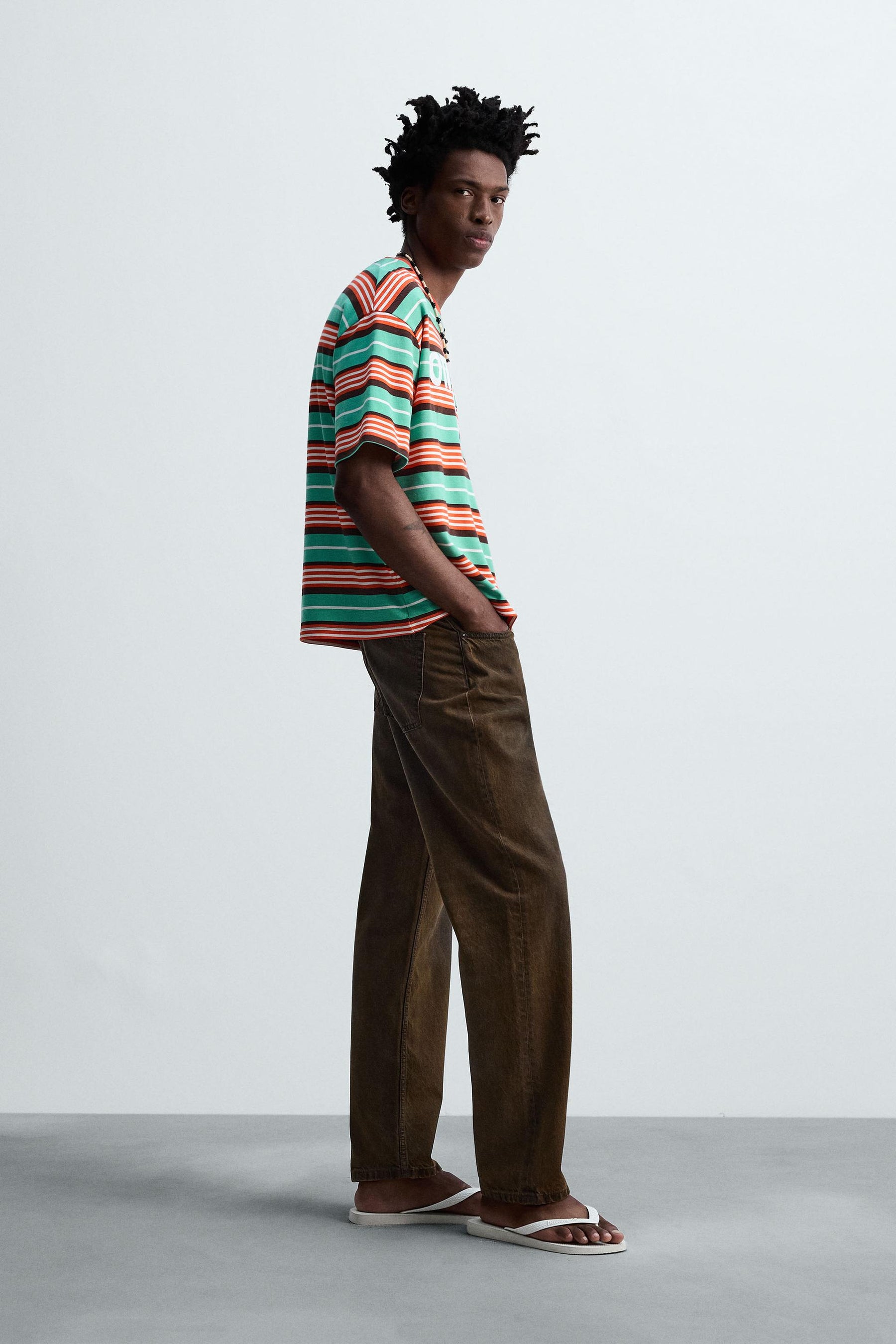 Striped Embroidered T-shirt - Image 4
