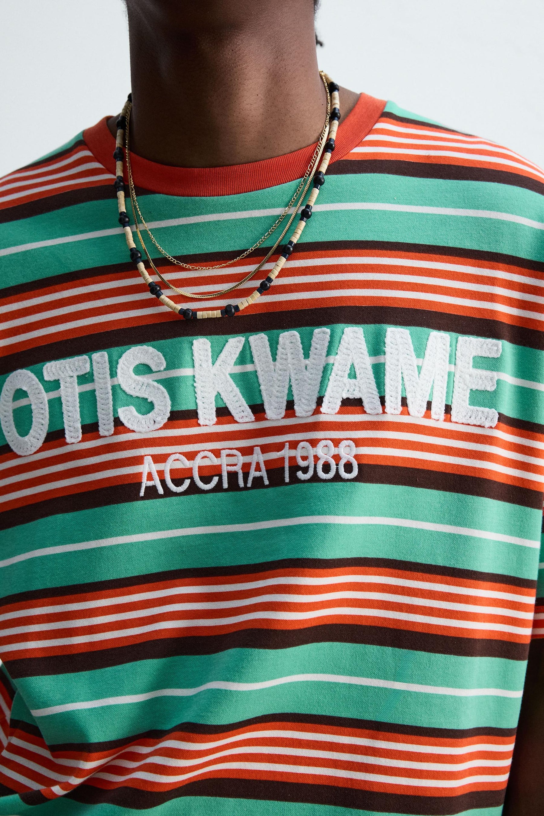 Striped Embroidered T-shirt - Image 6