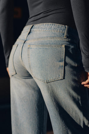 Wide-Leg Ripped Jeans