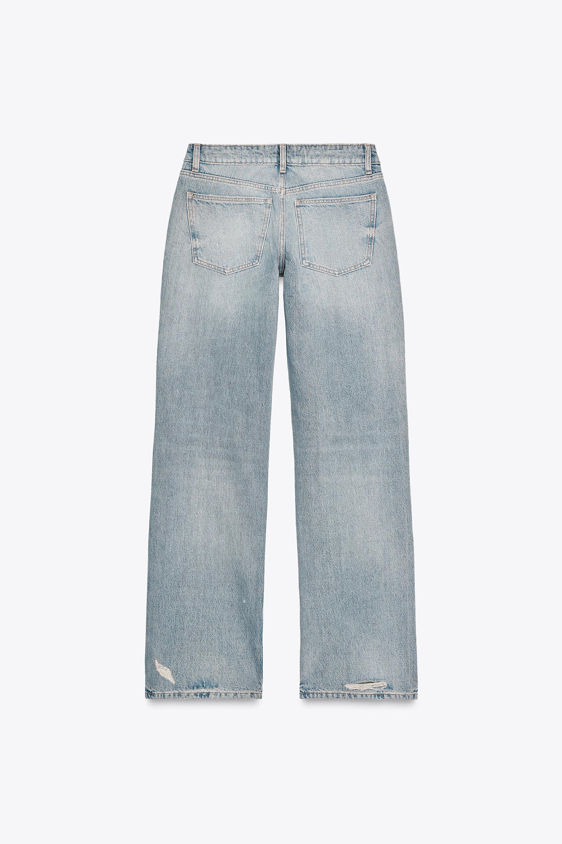 Wide-Leg Ripped Jeans