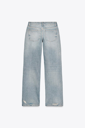 Wide-Leg Ripped Jeans