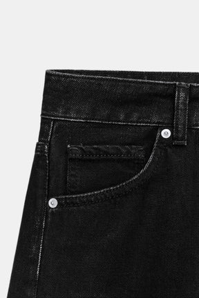 Mid-Waist Folded Baggy Jeans