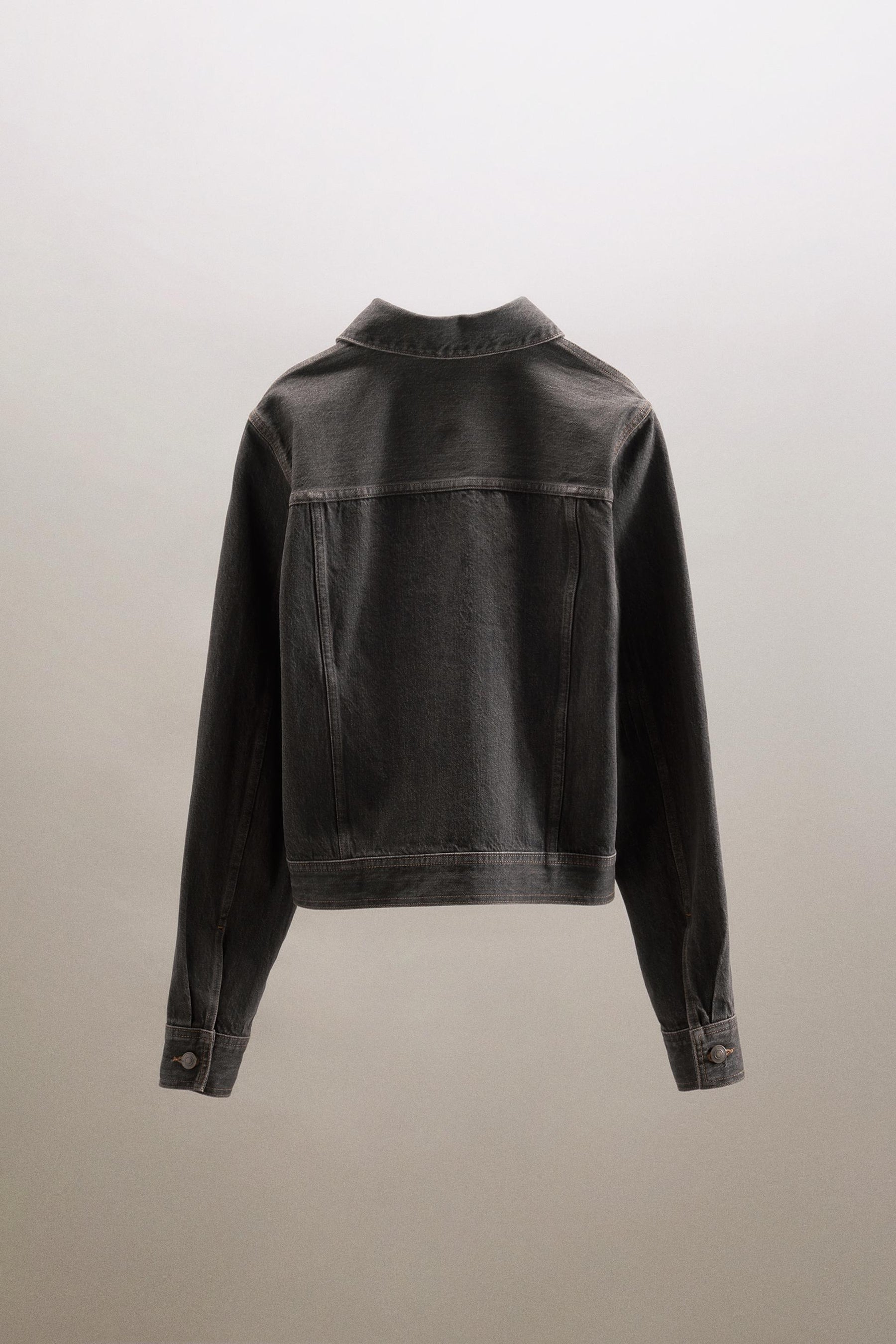 TRF DENIM JACKET WITH PLEATS AND SEAMS - Image 3