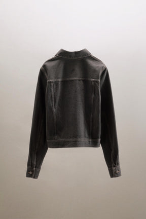 TRF DENIM JACKET WITH PLEATS AND SEAMS - Image 3