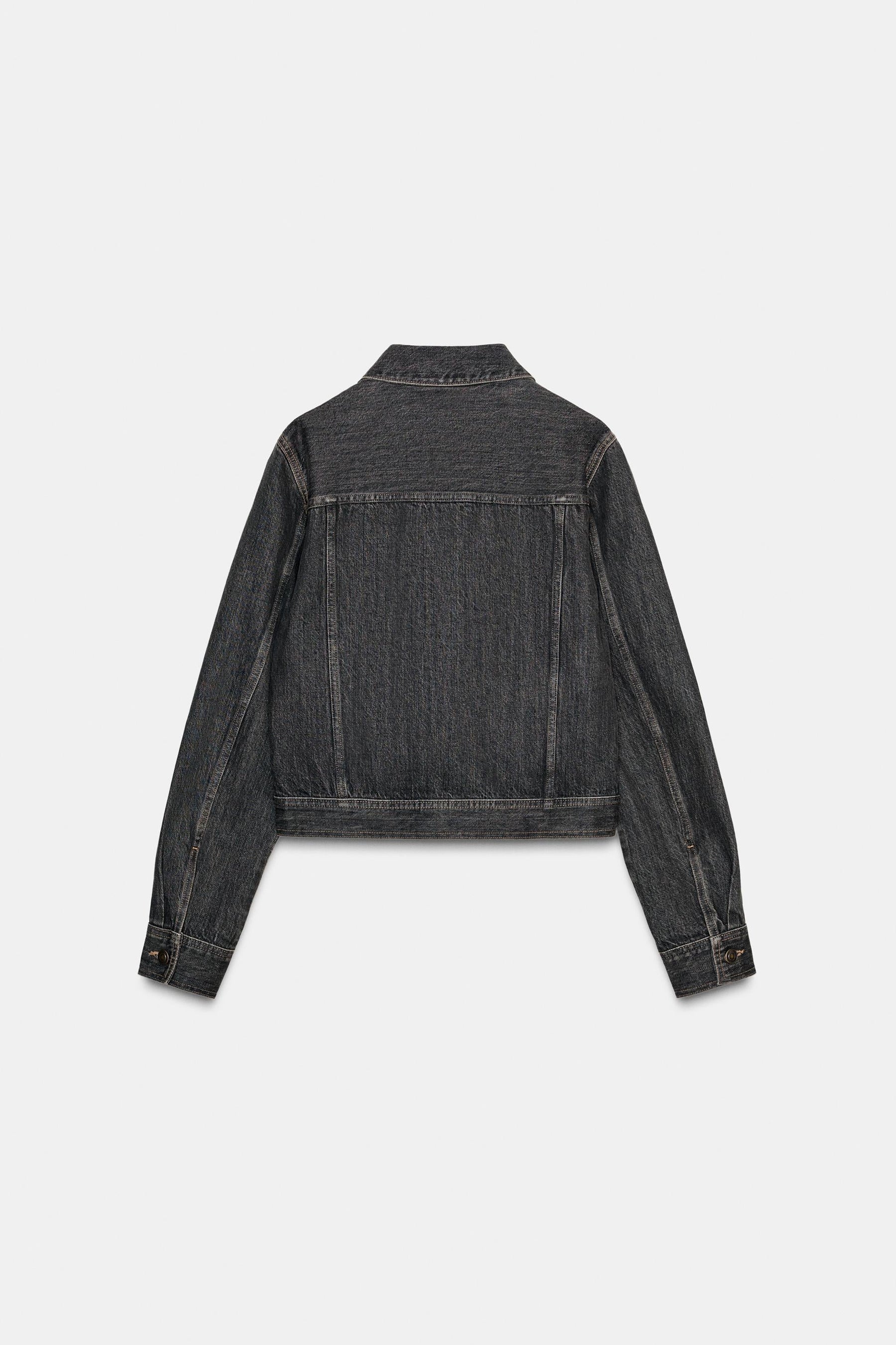 TRF DENIM JACKET WITH PLEATS AND SEAMS - Image 5
