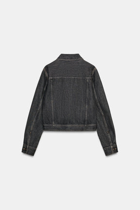 TRF DENIM JACKET WITH PLEATS AND SEAMS - Image 5