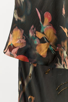 BEADED PRINTED DRESS