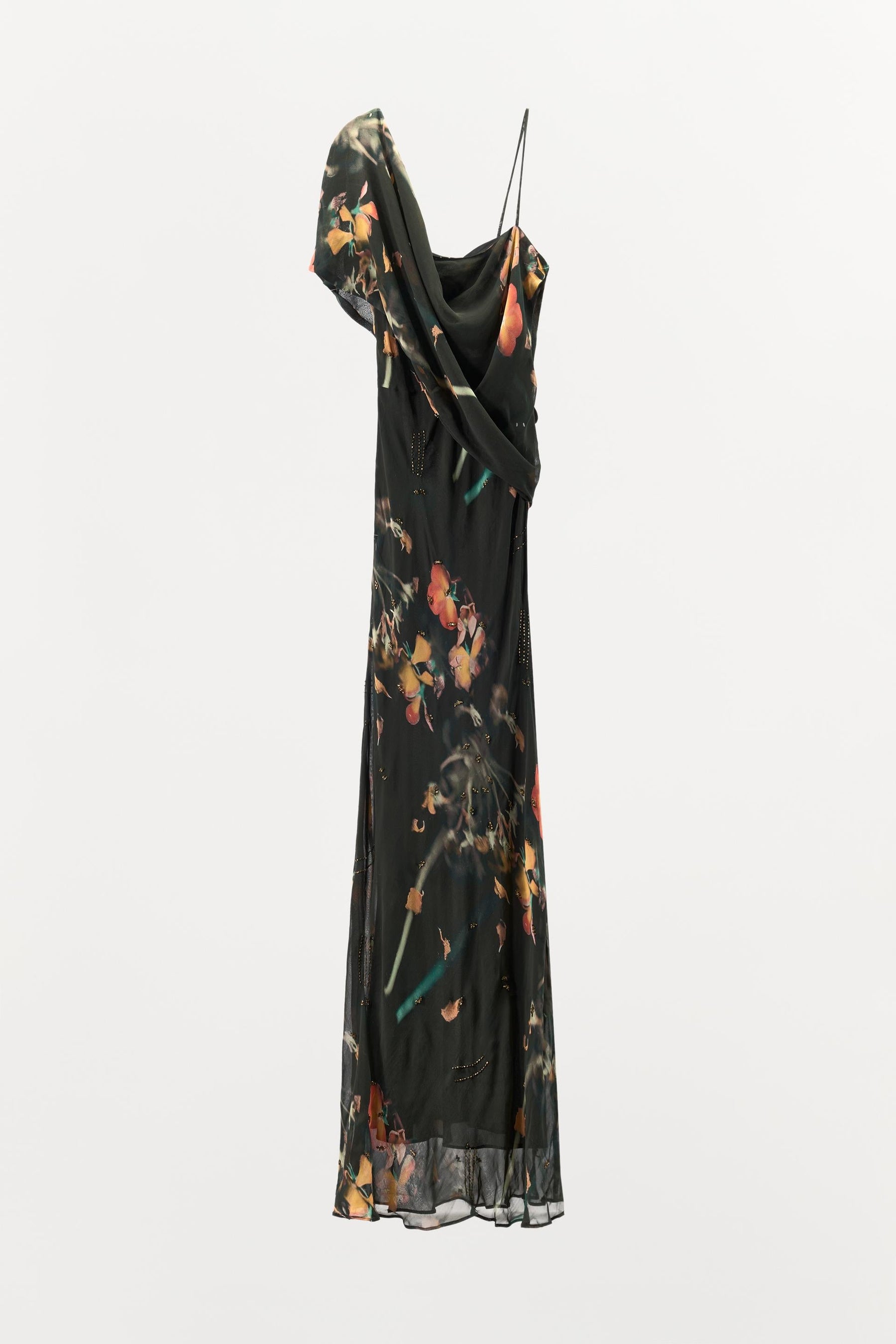 BEADED PRINTED DRESS