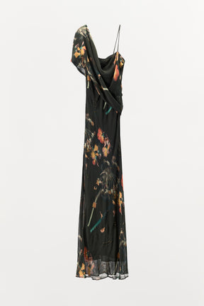 BEADED PRINTED DRESS
