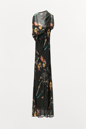BEADED PRINTED DRESS