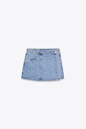 Wrap Denim Skort
