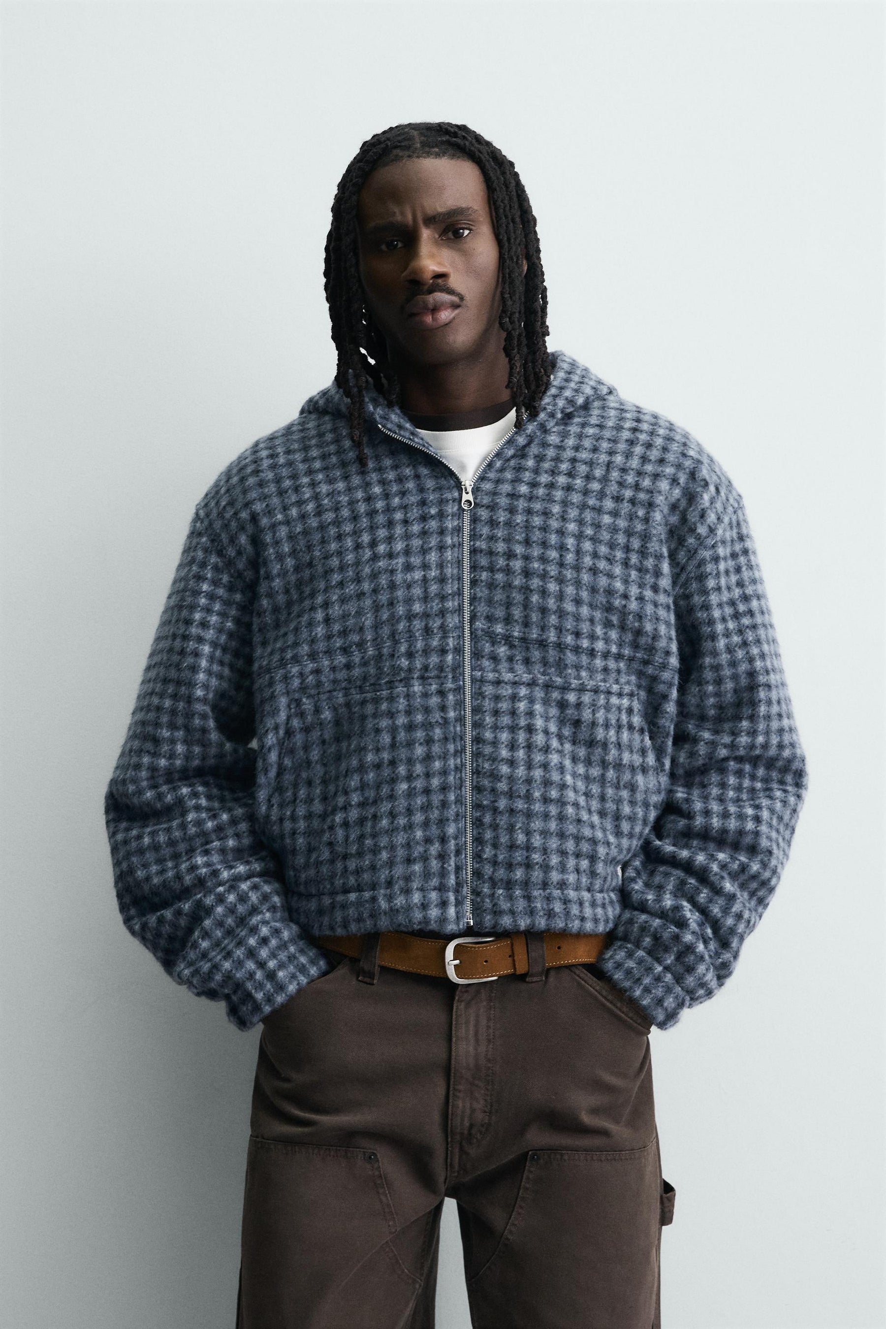Hooded Plaid Shirt