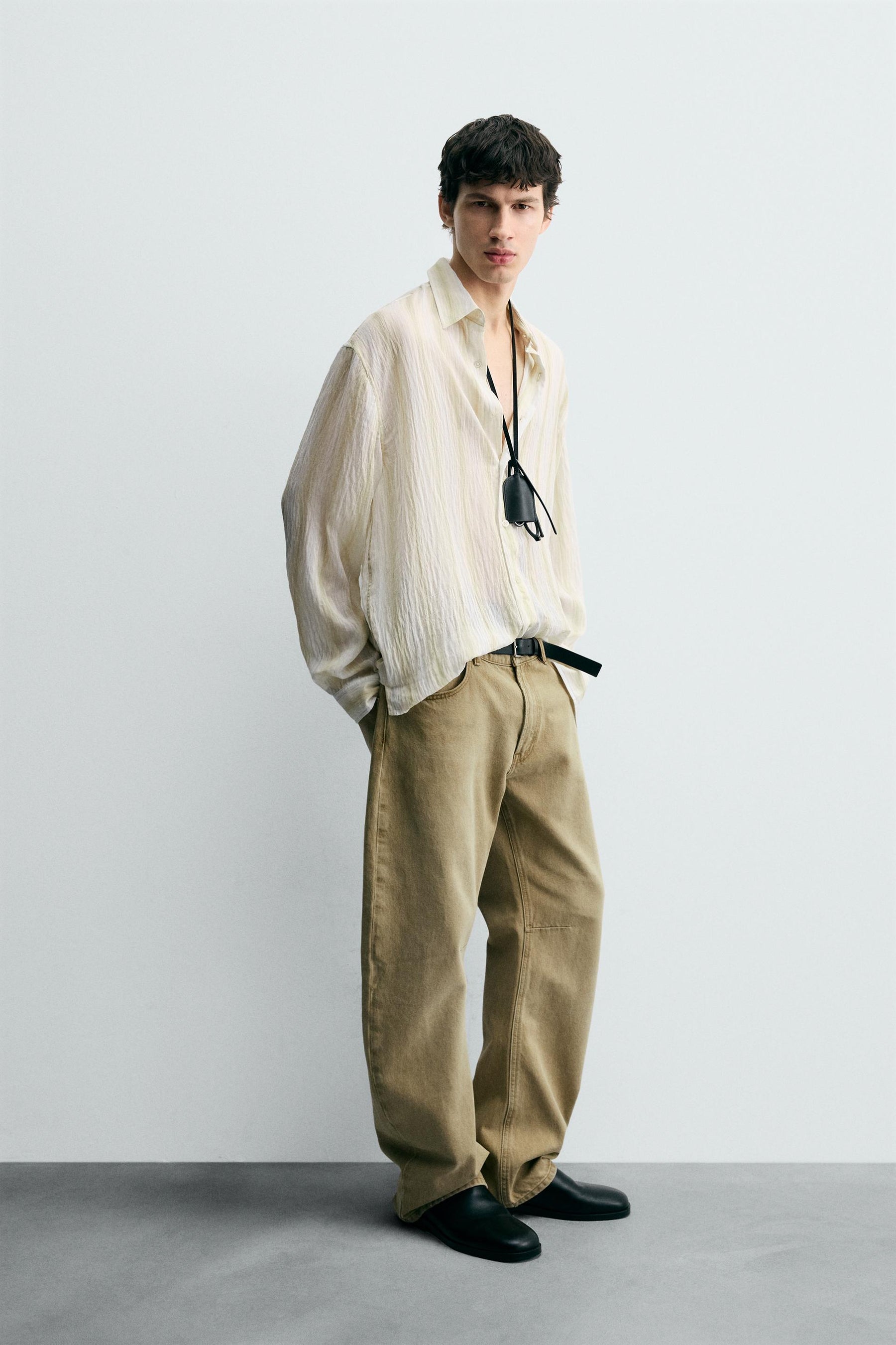 STRIPED FLOWING SHIRT - Image 4