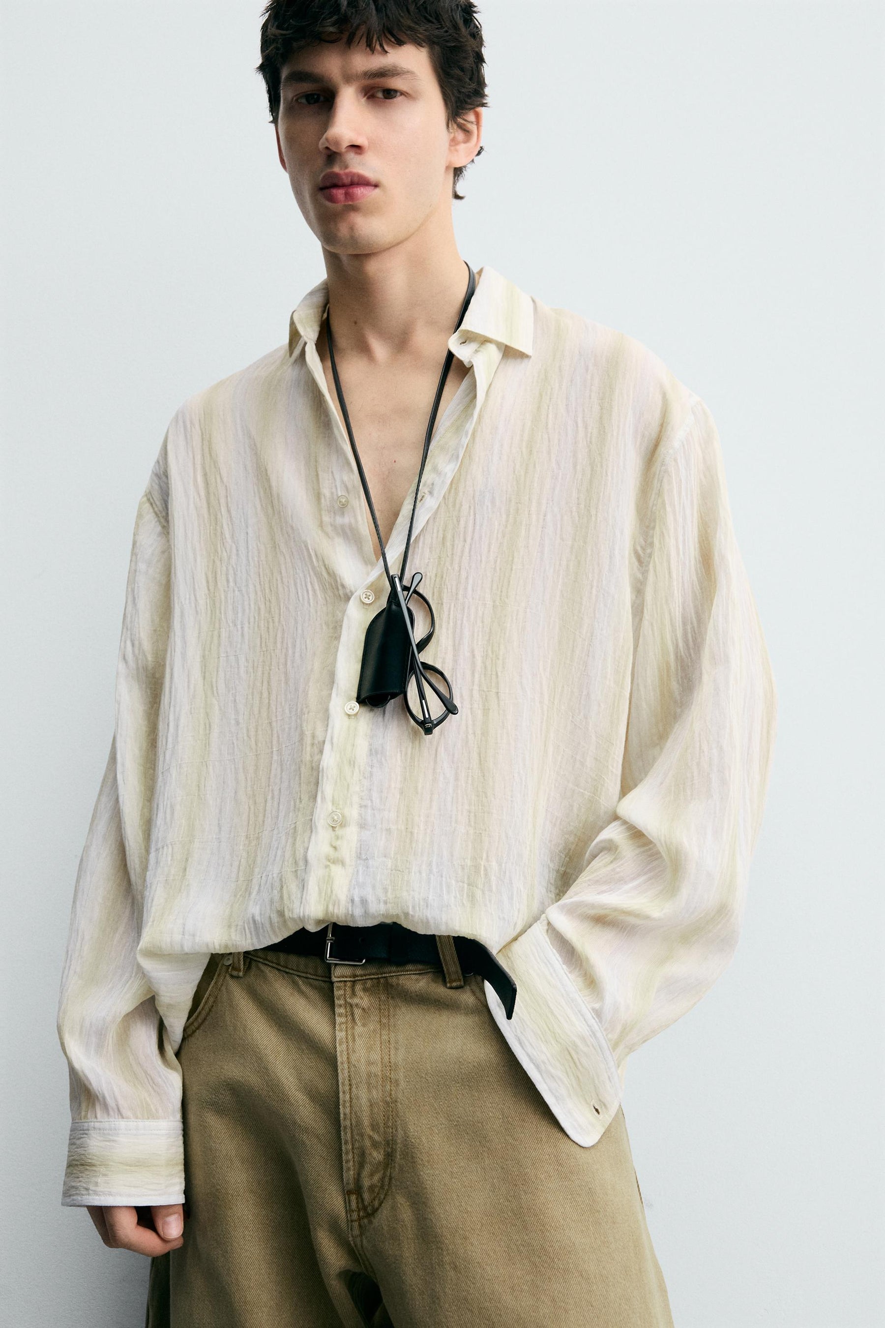 STRIPED FLOWING SHIRT - Image 7
