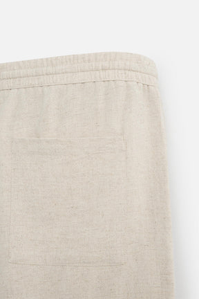LINEN - VISCOSE BERMUDA SHORTS - Image 9