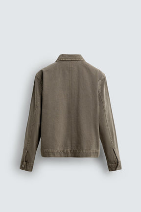 DENIM ZIP-UP OVERSHIRT - Image 8