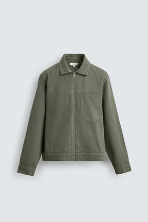 Gewaschenes Zip-Shirt