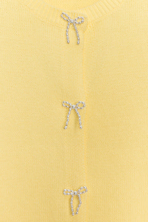 Faux Pearl Tie Cardigan