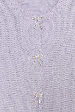 CARDIGAN WITH FAUX PEARL TIES - Image 7