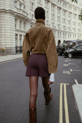 PLEATED CHAIN SHORTS