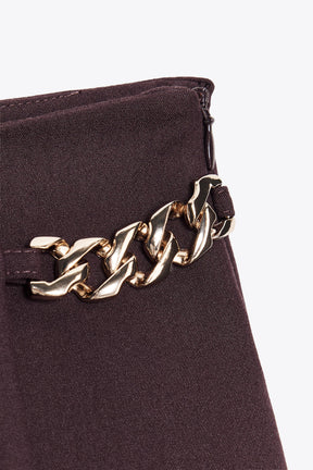 PLEATED CHAIN SHORTS
