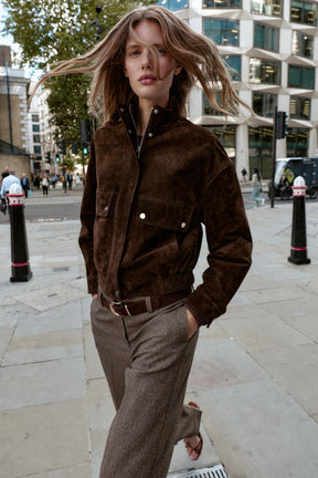 Herringbone Trousers with Belt