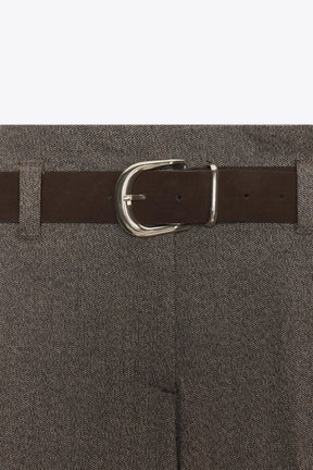 Herringbone Trousers with Belt