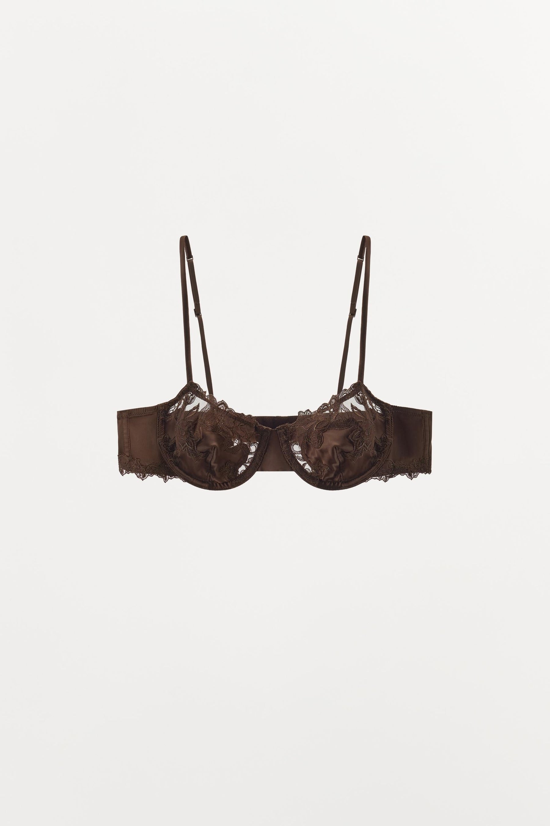 SATIN EMBROIDERED LACE BRA