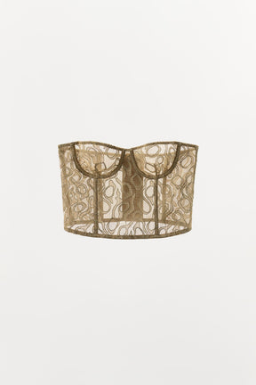 Metallic Lace Underwired Corset