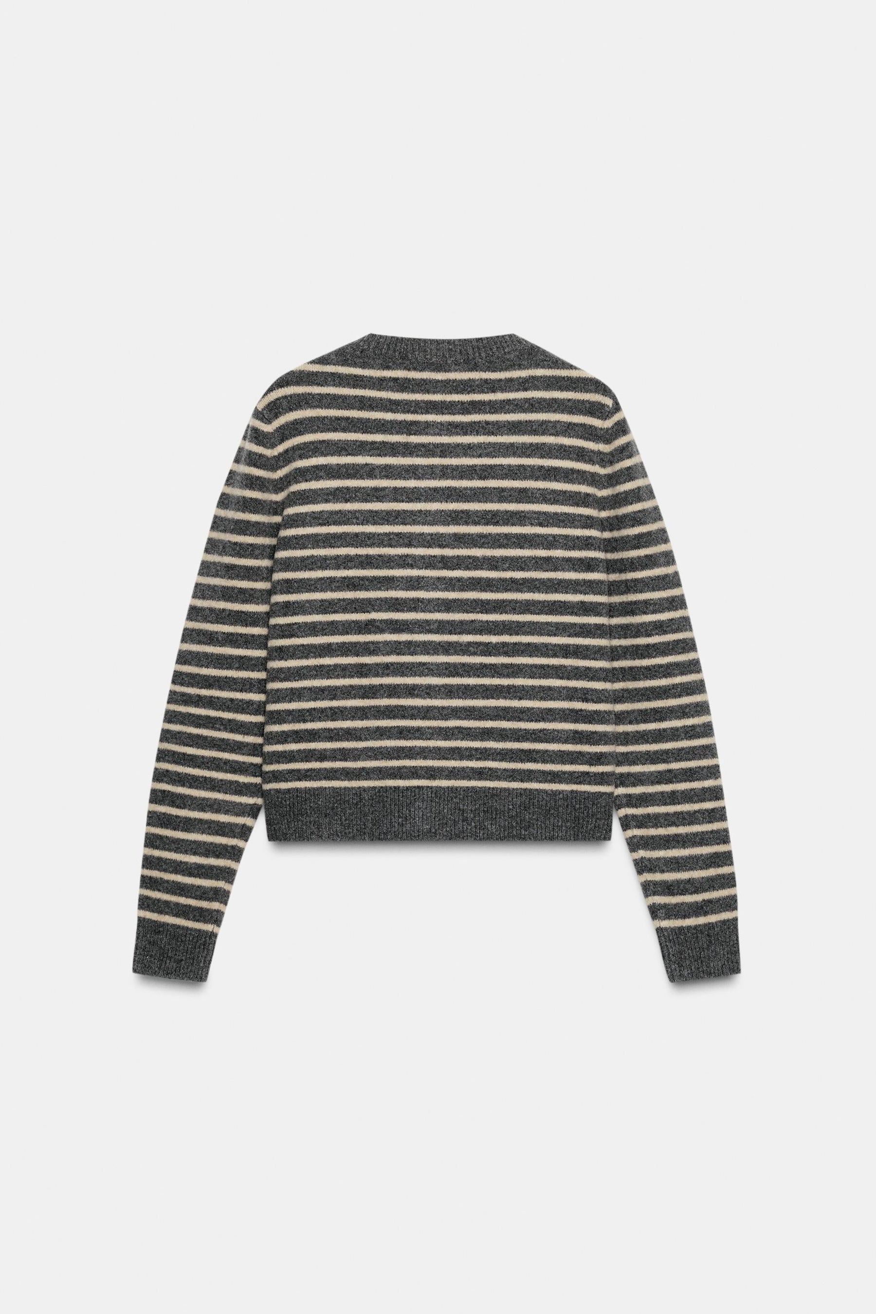 Gestreifter Strickcardigan