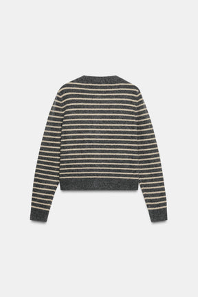 Gestreifter Strickcardigan