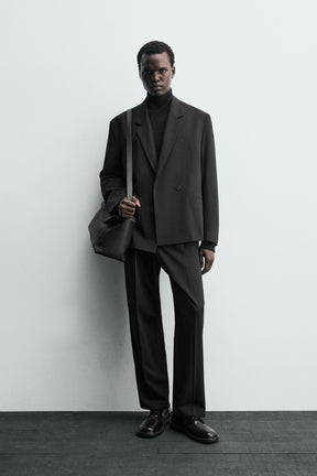 DOUBLE-BREASTED WOOL BLEND SUIT BLAZER - Image 1