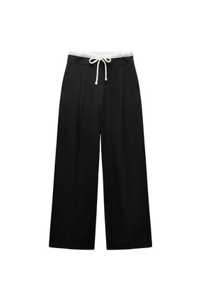 Wide-leg trousers with waistband.