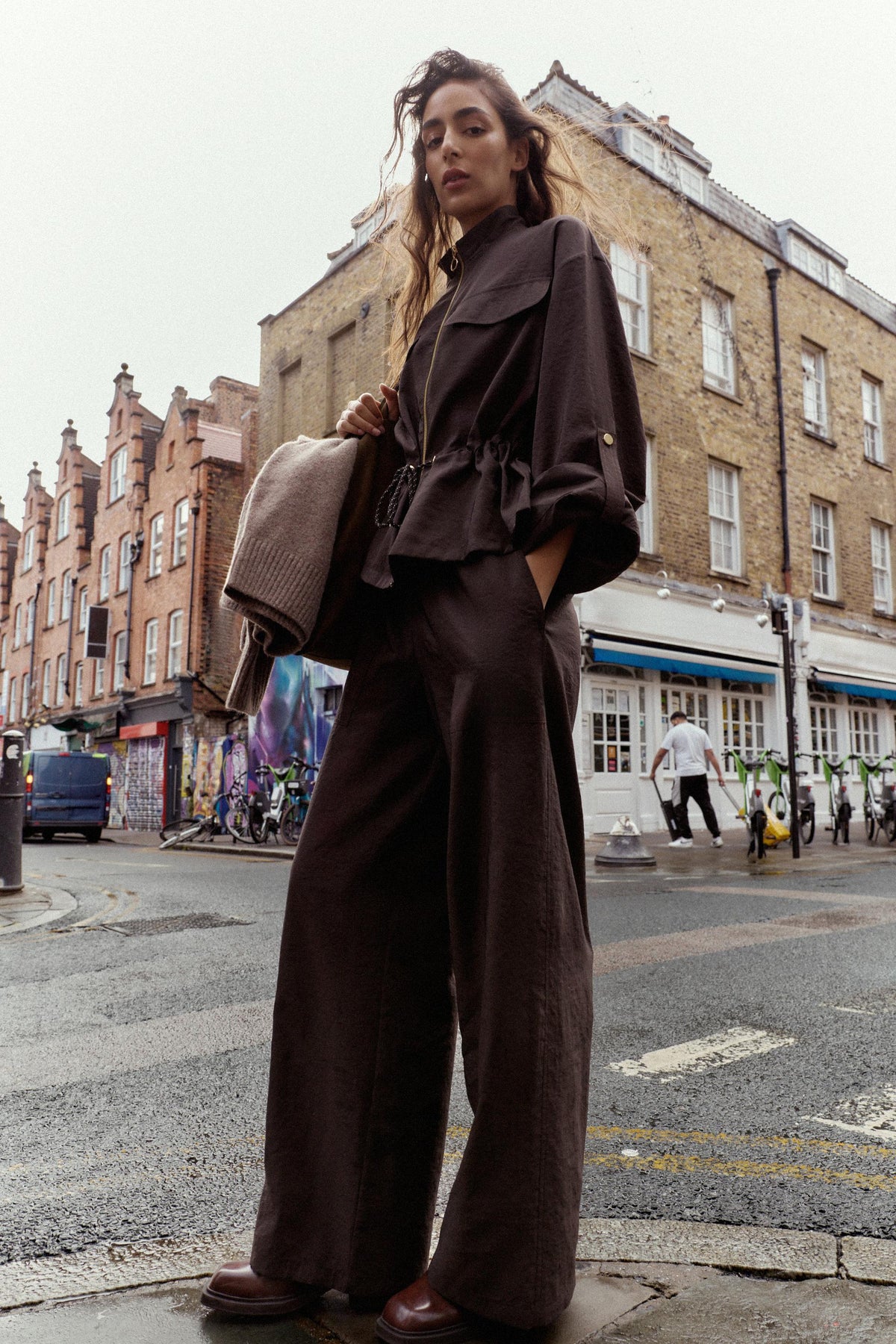 Elastic Waist Wide Trousers