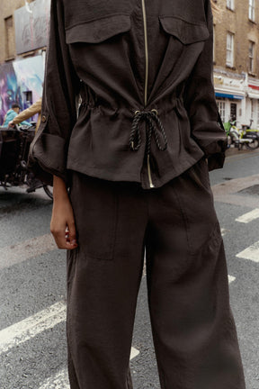 Elastic Waist Wide Trousers
