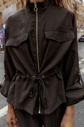 Safari-Jacke mit Kordelzug