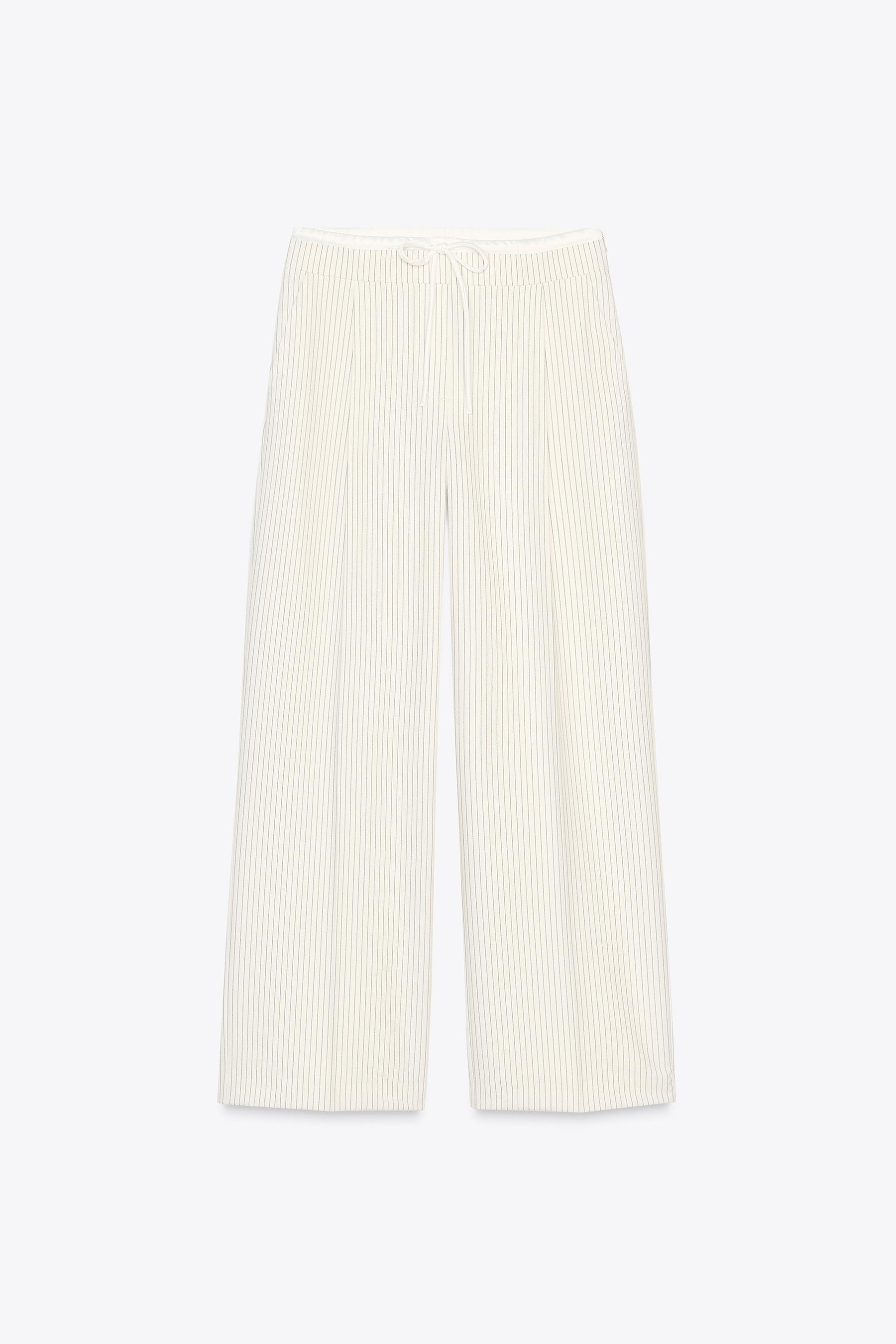 Weitbeinige Hose mit Bund