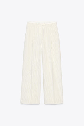 Weitbeinige Hose mit Bund