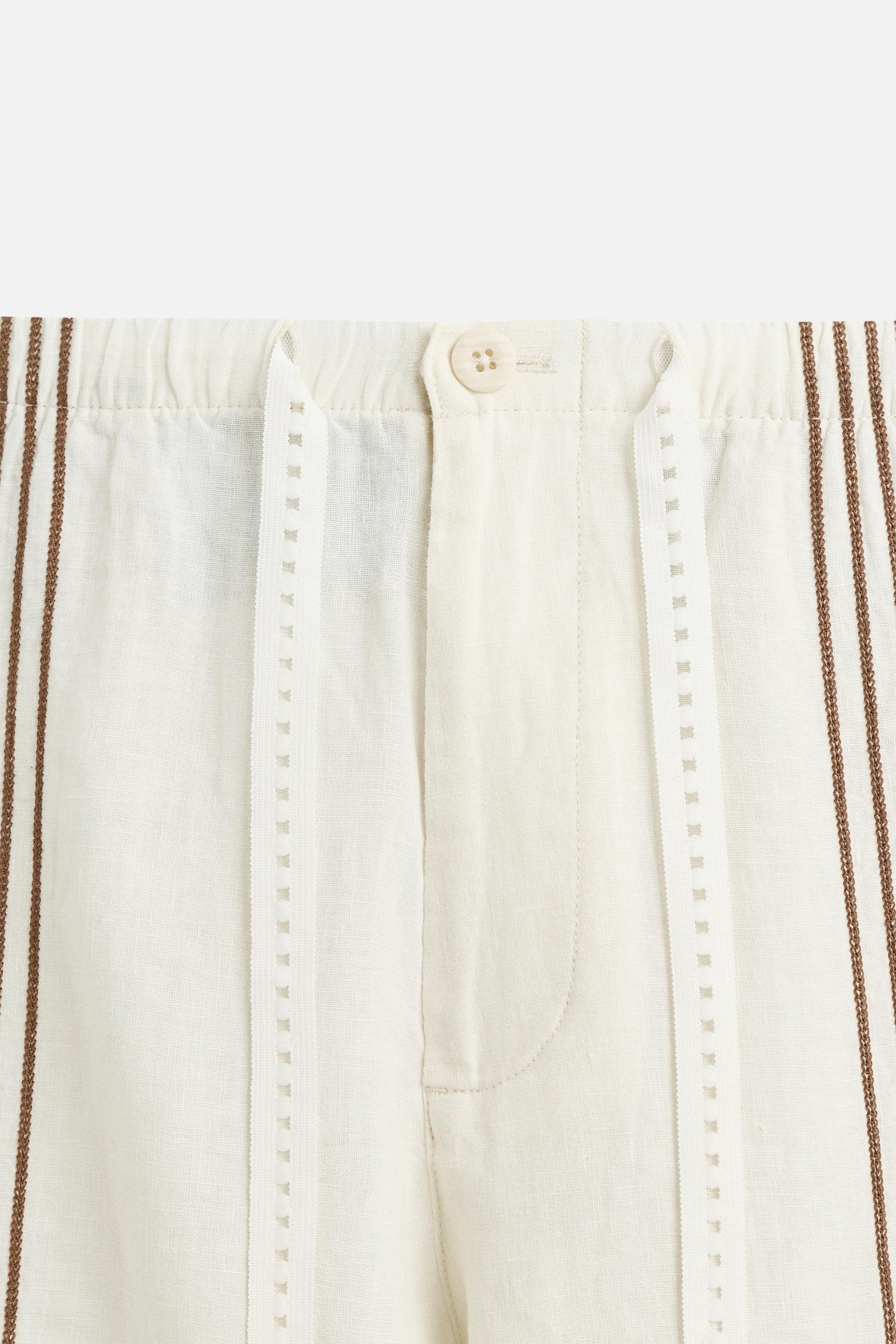 100% LINEN EMBROIDERED TROUSERS - Image 8