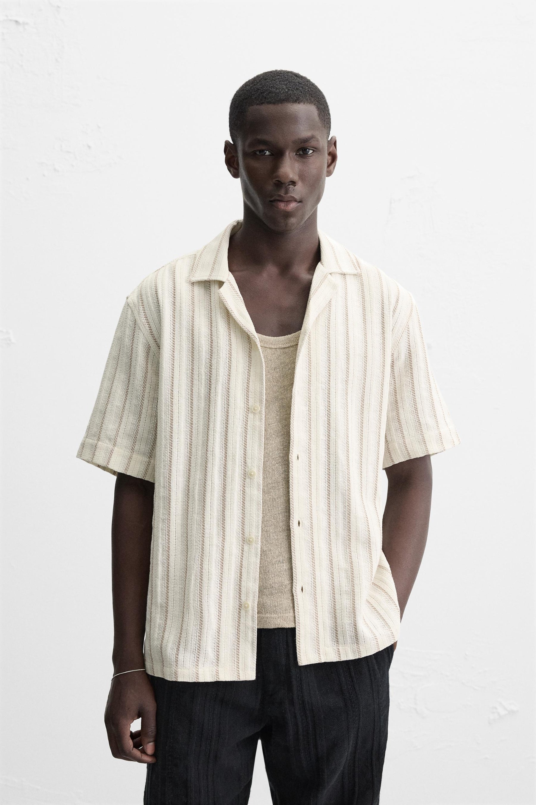 STRIPED TEXTURED SHIRT - Image 2