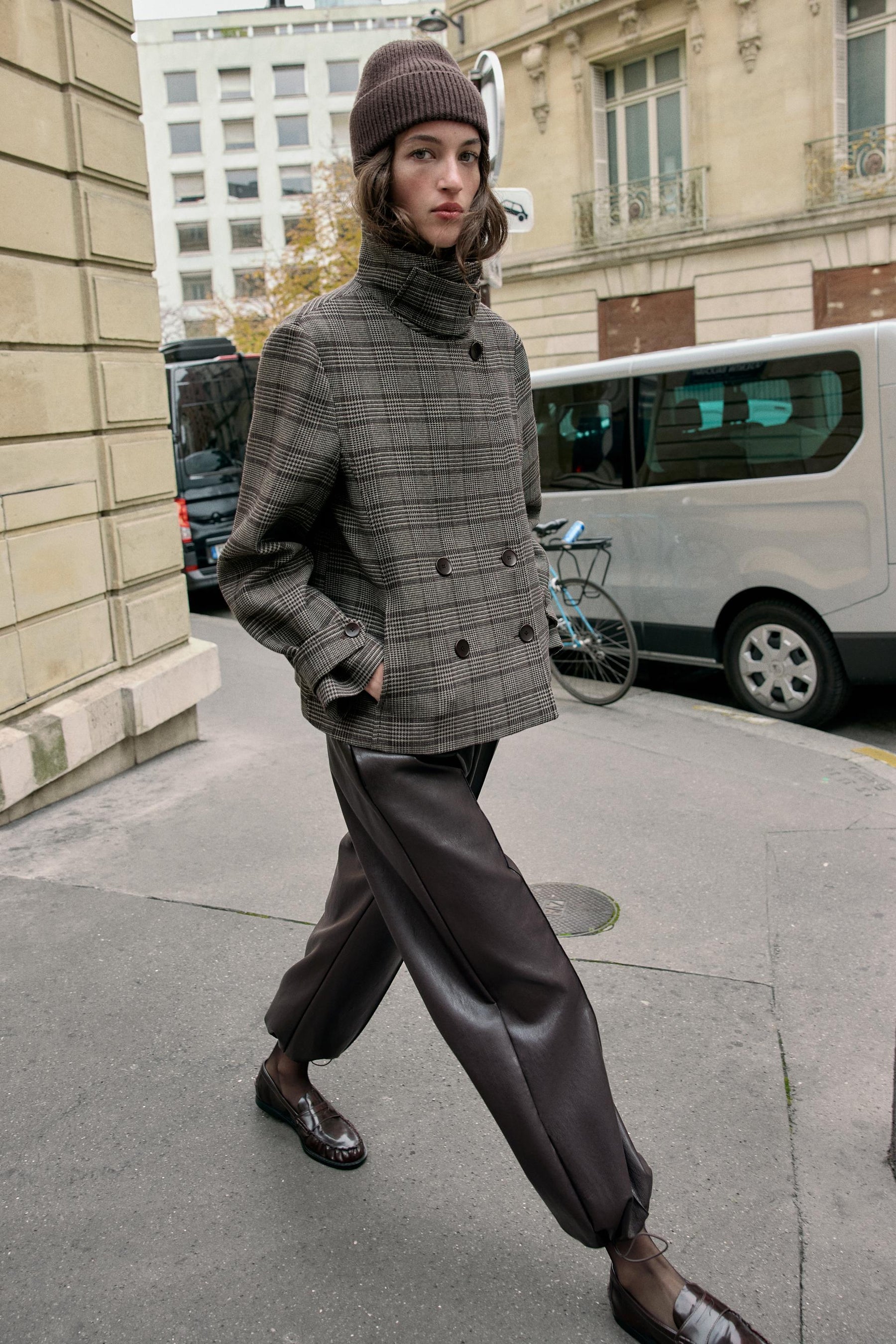 CHECKED DOUBLE-BREASTED JACKET - Image 3