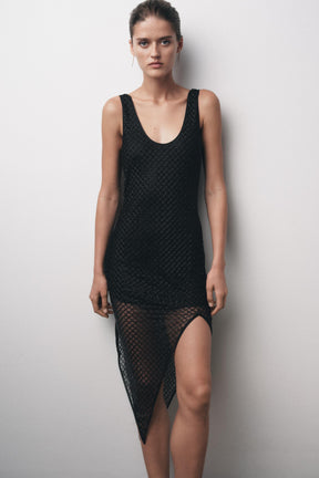 ASYMMETRIC BEADED DRESS
