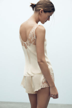 Satin Lace Shorts
