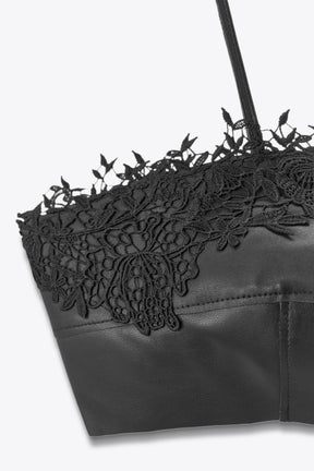 Leather Lace Bralette