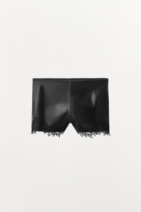 Leather Lace Shorts